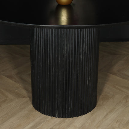 Eettafel Japandi Rover rond 130cm zwart mangohout