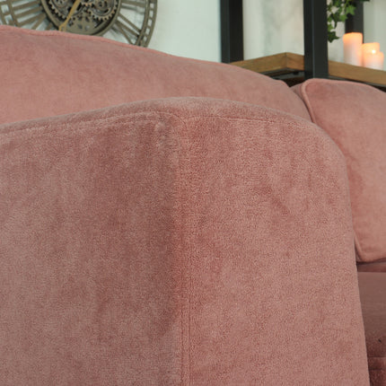 Hoekbank Puckerto roze velvet 290cm rechts