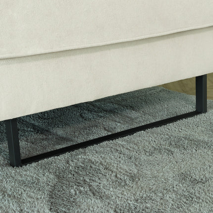Hoekbank Darsiono beige velvet 280cm links en rechts