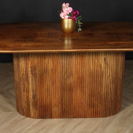 Eettafel Japandi Fender deens ovaal 200cm bruin mangohout