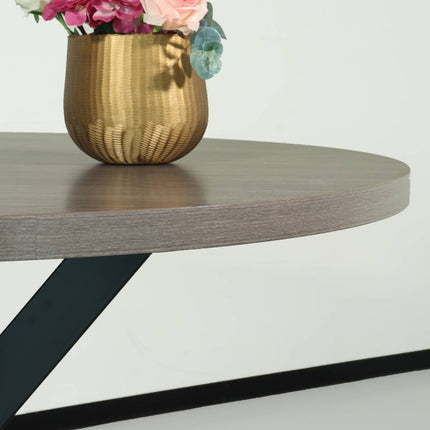 Eettafel Sanne rond 120cm grijs melamine