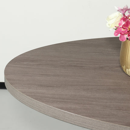 Eettafel Tommy ovaal 160cm grijs melamine