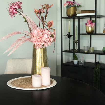 Eettafel Japandi organisch Demi rond 130cm zwart mangohout