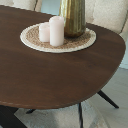 Eettafel Austin deens ovaal 180cm walnoot mangohout