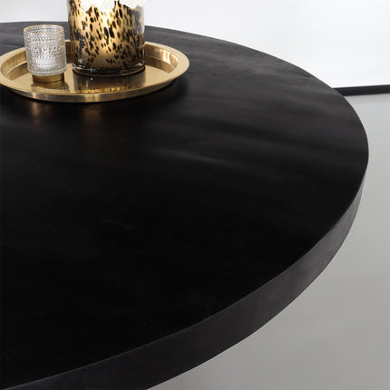 Eettafel Jones rond 130cm zwart mangohout