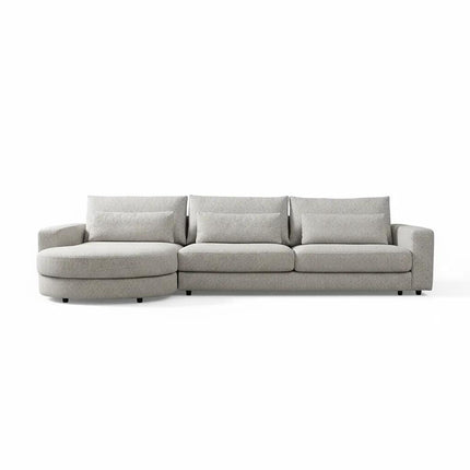 Hoekbank Como lichtgrijs polyester 334cm links