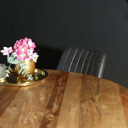 Eettafel Jones rond 150cm lichtbruin mangohout