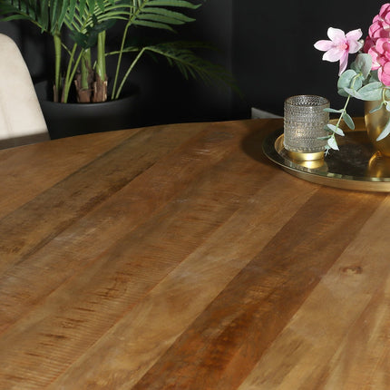Eettafel Jones rond 150cm lichtbruin mangohout