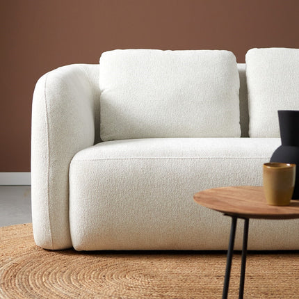 Hoekbank Cloud creme polyester 285cm rechts