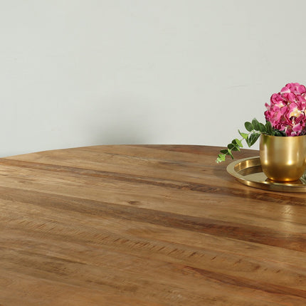 Eettafel Jones rond 150cm lichtbruin mangohout