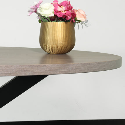 Eettafel Tommy ovaal 160cm grijs melamine