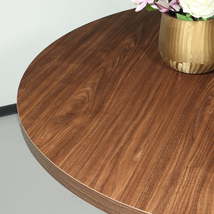 Eettafel Sanne rond 120cm bruin melamine