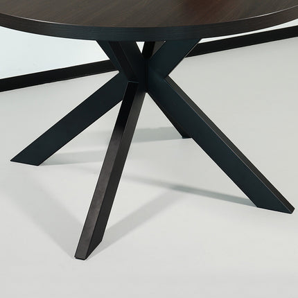 Eettafel Sanne rond 120cm donker walnoot melamine