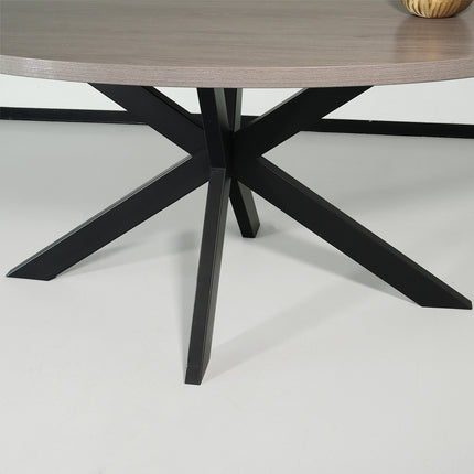 Eettafel Tommy ovaal 160cm grijs melamine