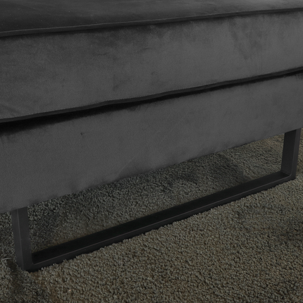 Hoekbank Puckerto antraciet velvet 290cm links