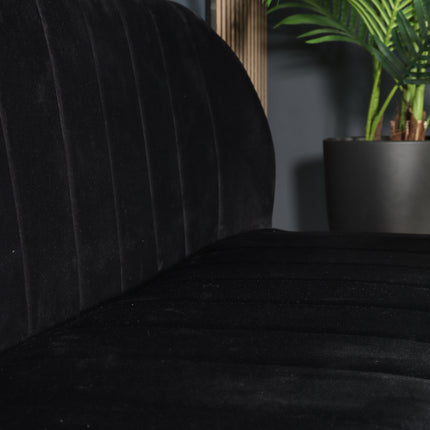 Eetkamerbank Sally 180cm zwart velvet