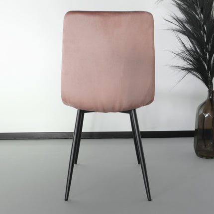Eetkamerstoel roze velvet Catoo