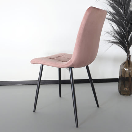 Eetkamerstoel roze velvet Catoo