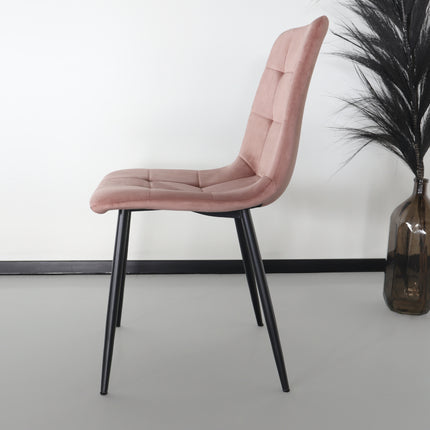 Eetkamerstoel roze velvet Catoo