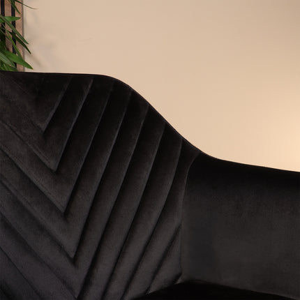 Eetkamerstoel zwart velvet Darcio