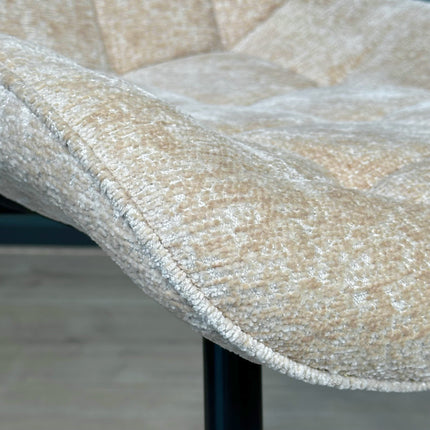 SET DEAL: 6 Eetkamerstoelen beige chenille de Vince