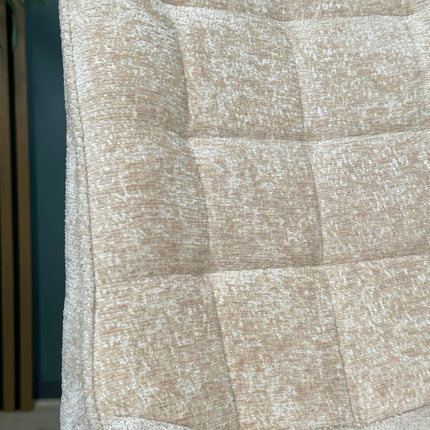 SET DEAL: 6 Eetkamerstoelen beige chenille de Vince