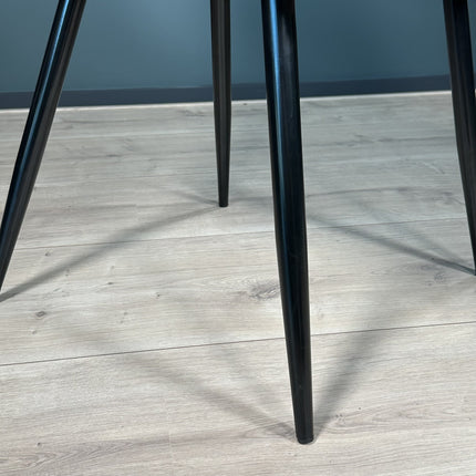 SET DEAL: 6 Eetkamerstoelen beige chenille de Vince
