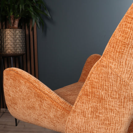 SET DEAL: 6 Eetkamerstoelen draaibaar cognac stof Kevin