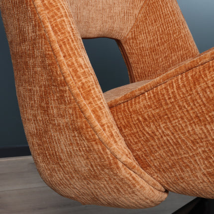 SET DEAL: 6 Eetkamerstoelen draaibaar cognac stof Kevin
