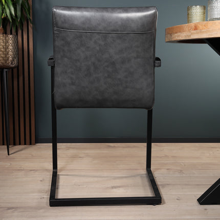 SET DEAL 4 stuks: Eetkamerstoel antraciet kunstleder Noor