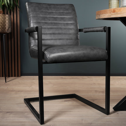 SET DEAL 4 stuks: Eetkamerstoel antraciet kunstleder Noor