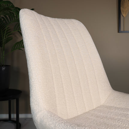 SET DEAL: 4 Eetkamerstoelen wit chenille Susta