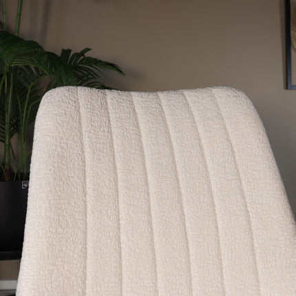 SET DEAL: 4 Eetkamerstoelen wit chenille Susta