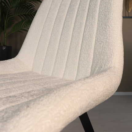 SET DEAL: 4 Eetkamerstoelen wit chenille Susta