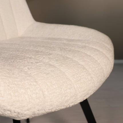 SET DEAL: 4 Eetkamerstoelen wit chenille Susta