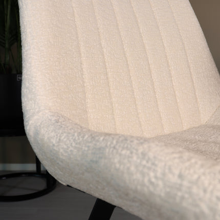 SET DEAL: 4 Eetkamerstoelen wit chenille Susta