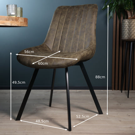 SET DEAL: 4 Eetkamerstoelen donkergroen microvezel Susta