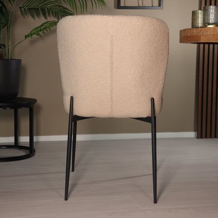 Eetkamerstoel beige teddy Maxime