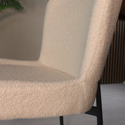Eetkamerstoel beige teddy Maxime