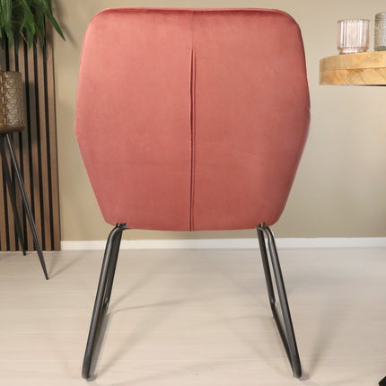 SET DEAL 4 stuks: Eetkamerstoel roze velvet Mae