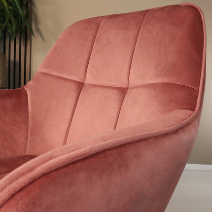 SET DEAL 4 stuks: Eetkamerstoel roze velvet Mae