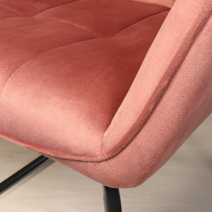 SET DEAL 4 stuks: Eetkamerstoel roze velvet Mae