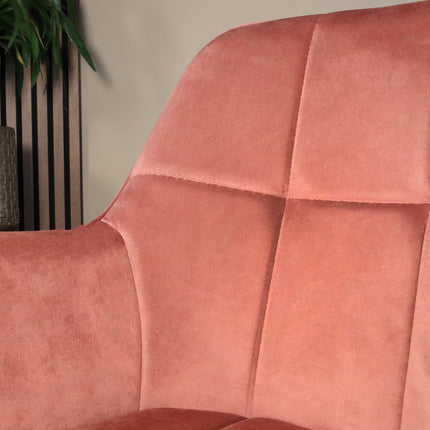 SET DEAL 4 stuks: Eetkamerstoel roze velvet Mae