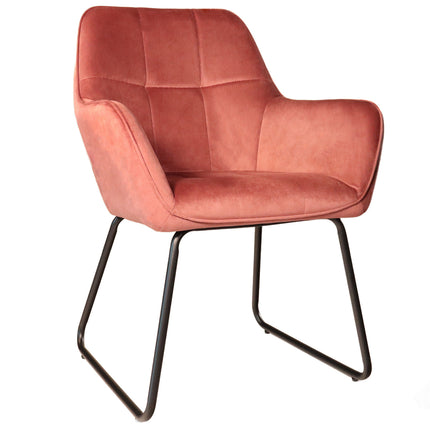 SET DEAL 4 stuks: Eetkamerstoel roze velvet Mae