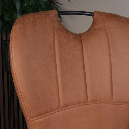 SET DEAL: 6 Eetkamerstoelen cognac microvezel Yara
