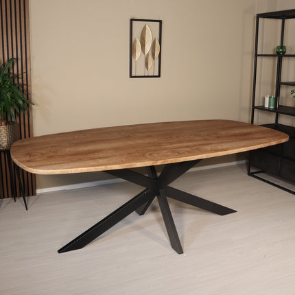 Eettafel Hero deens ovaal 210cm bruin MDF