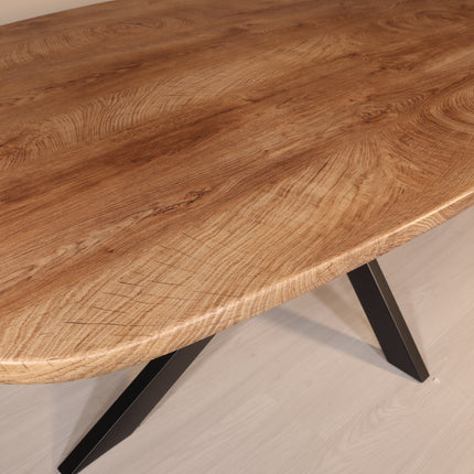 Eettafel Hero deens ovaal 210cm bruin MDF