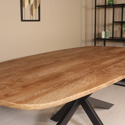 Eettafel Hero deens ovaal 210cm bruin MDF