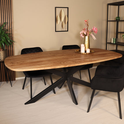 Eettafel Hero deens ovaal 210cm bruin MDF