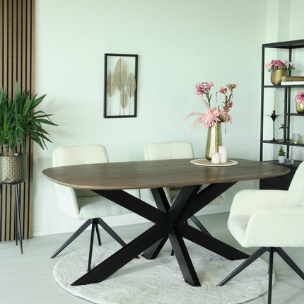 Eettafel Austin deens ovaal 180cm walnoot mangohout